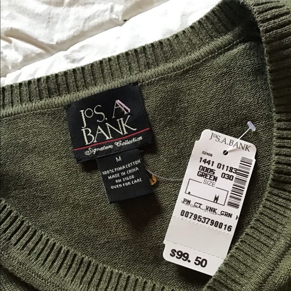 🎁 NWT Jos. A. Bank Pima Cotton V-Neck Sweater - Picture 3 of 3